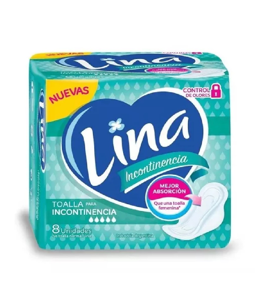 LINA T.x 8 INCONTINECIA C/ALAS