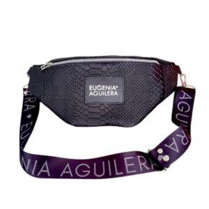 RIÑONERA GINEBRA NEGRA CROCO